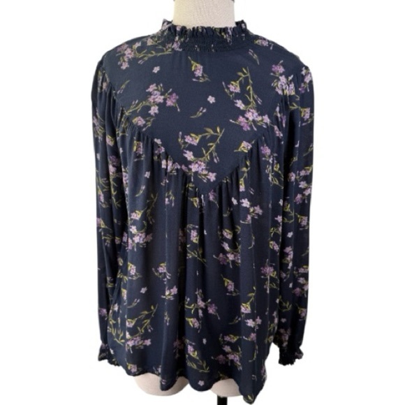 William Rast Tops - William Rast Navy Floral Blouse